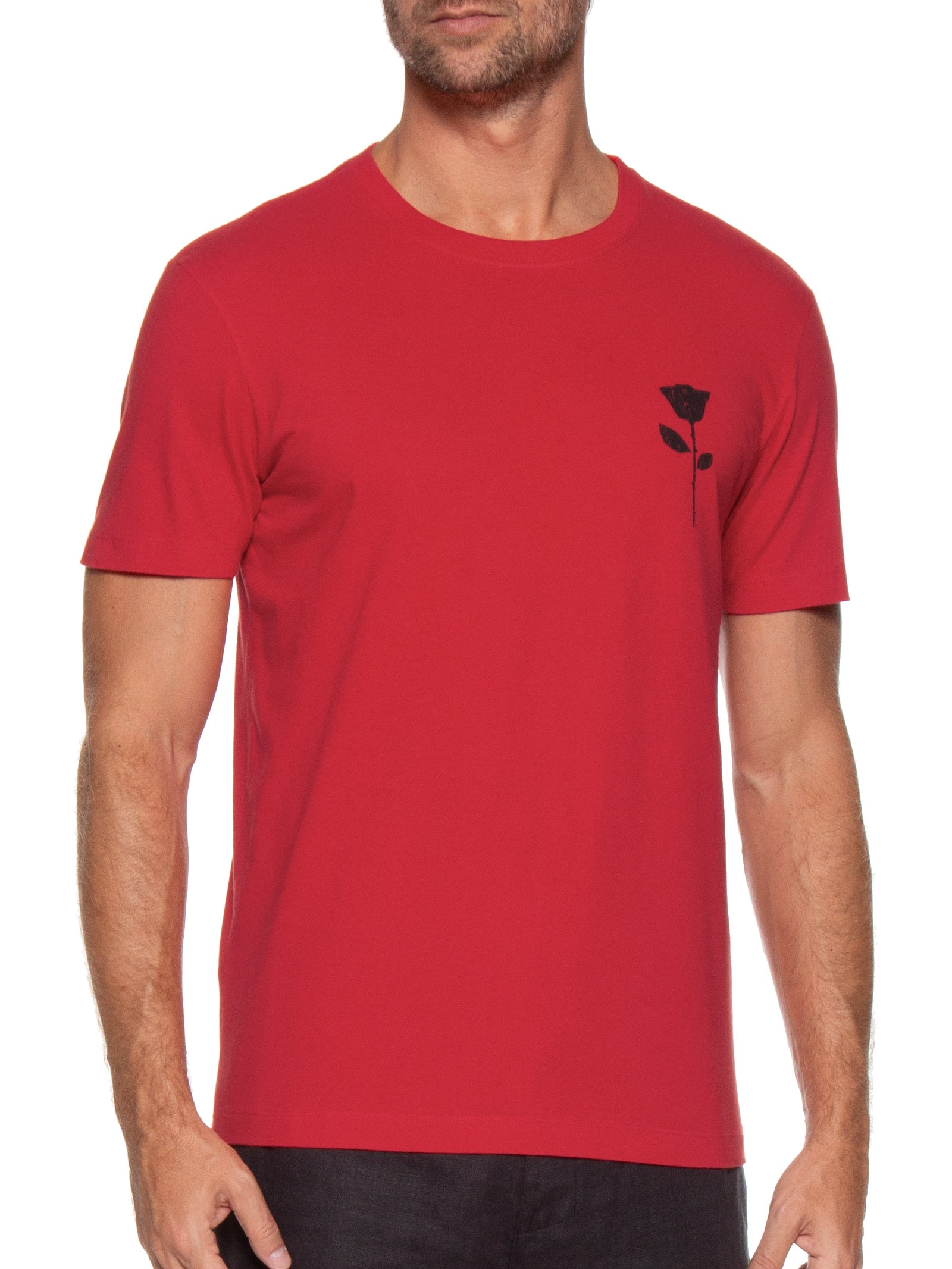 Camiseta Masculina Manga Curta Vintage Rose STC Vermelho Osklen