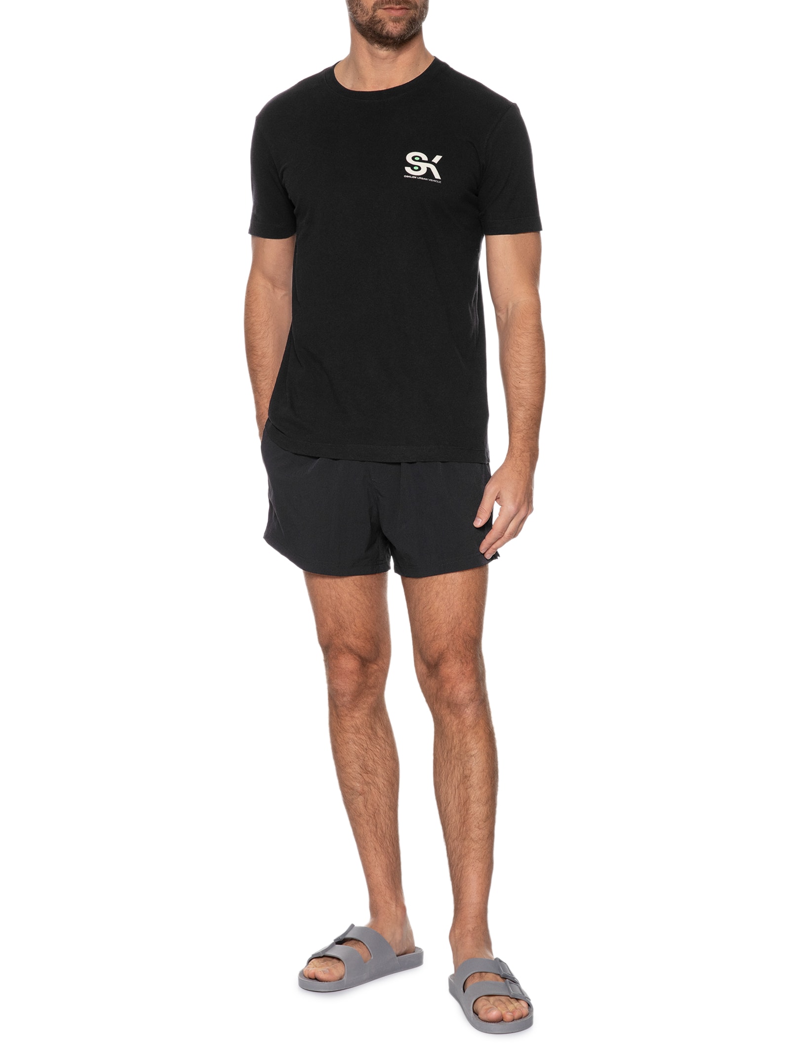 Camiseta Masculina Manga Curta Vintage Sk8 Urban Vehicle Classi Preto Osklen