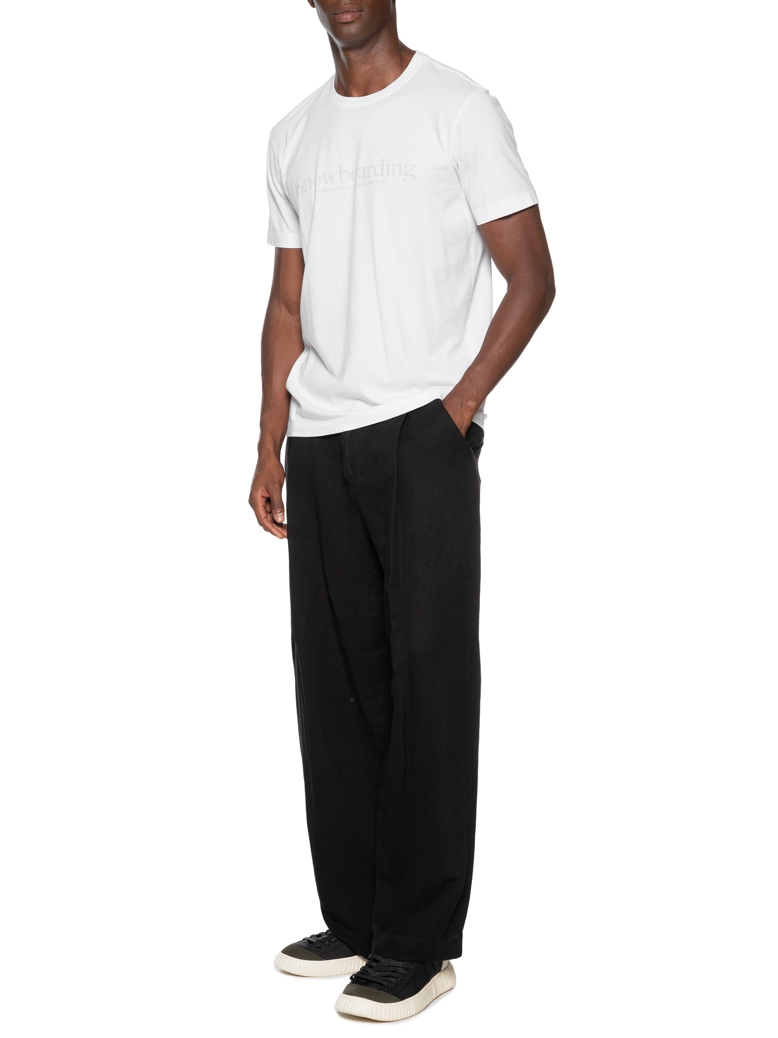 Camiseta Masculina Manga Curta Vintage Snowboarding Type Branco Osklen