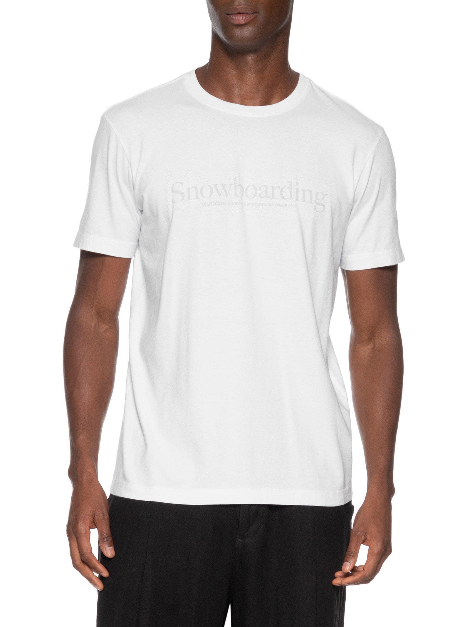 Camiseta Masculina Manga Curta Vintage Snowboarding Type Branco Osklen