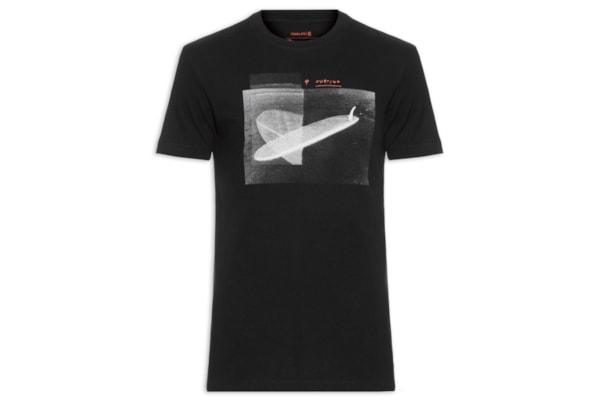 Camiseta Masculina Manga Curta Vintage Surf Longboard - Preto