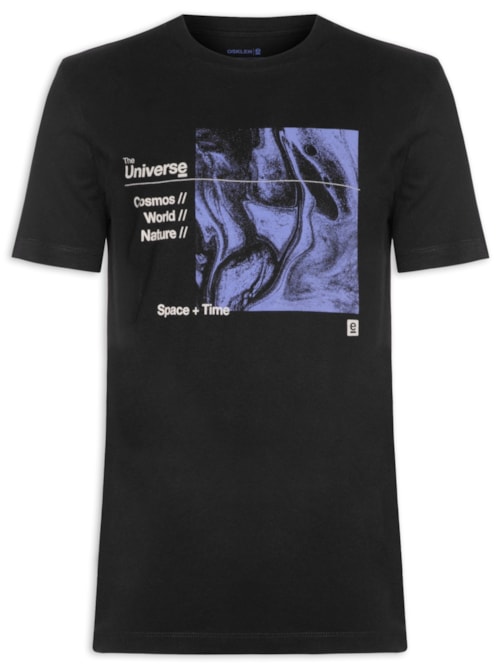 Camiseta Masculina Manga Curta Vintage Universe – Preto