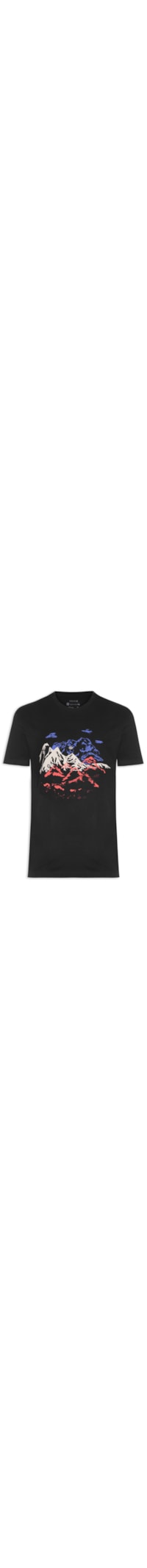 Camiseta Masculina Manga Curta Vintage Winter Landscape - Preto