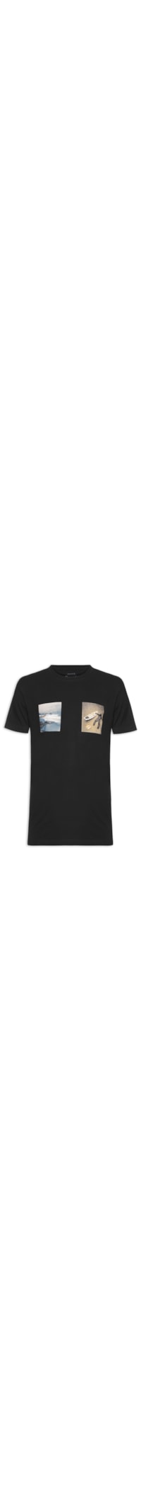 Camiseta Masculina Manga Curta Vintage Winter Surf - Preto