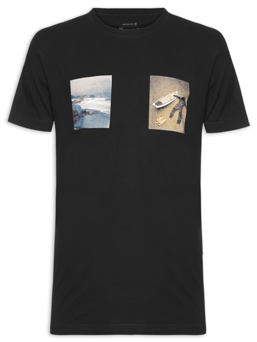 Camiseta Masculina Manga Curta Vintage Winter Surf – Preto