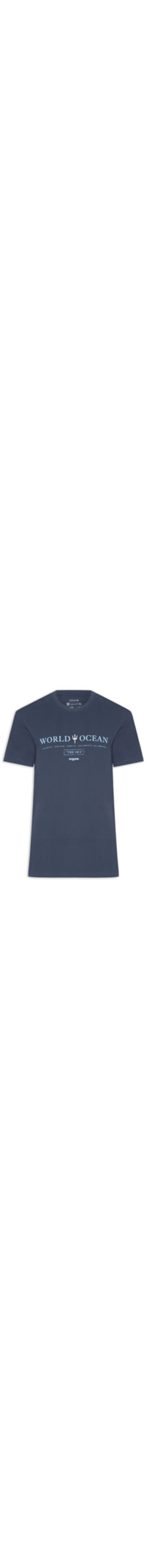 Camiseta Masculina Manga Curta Vintage World Ocean - Azul