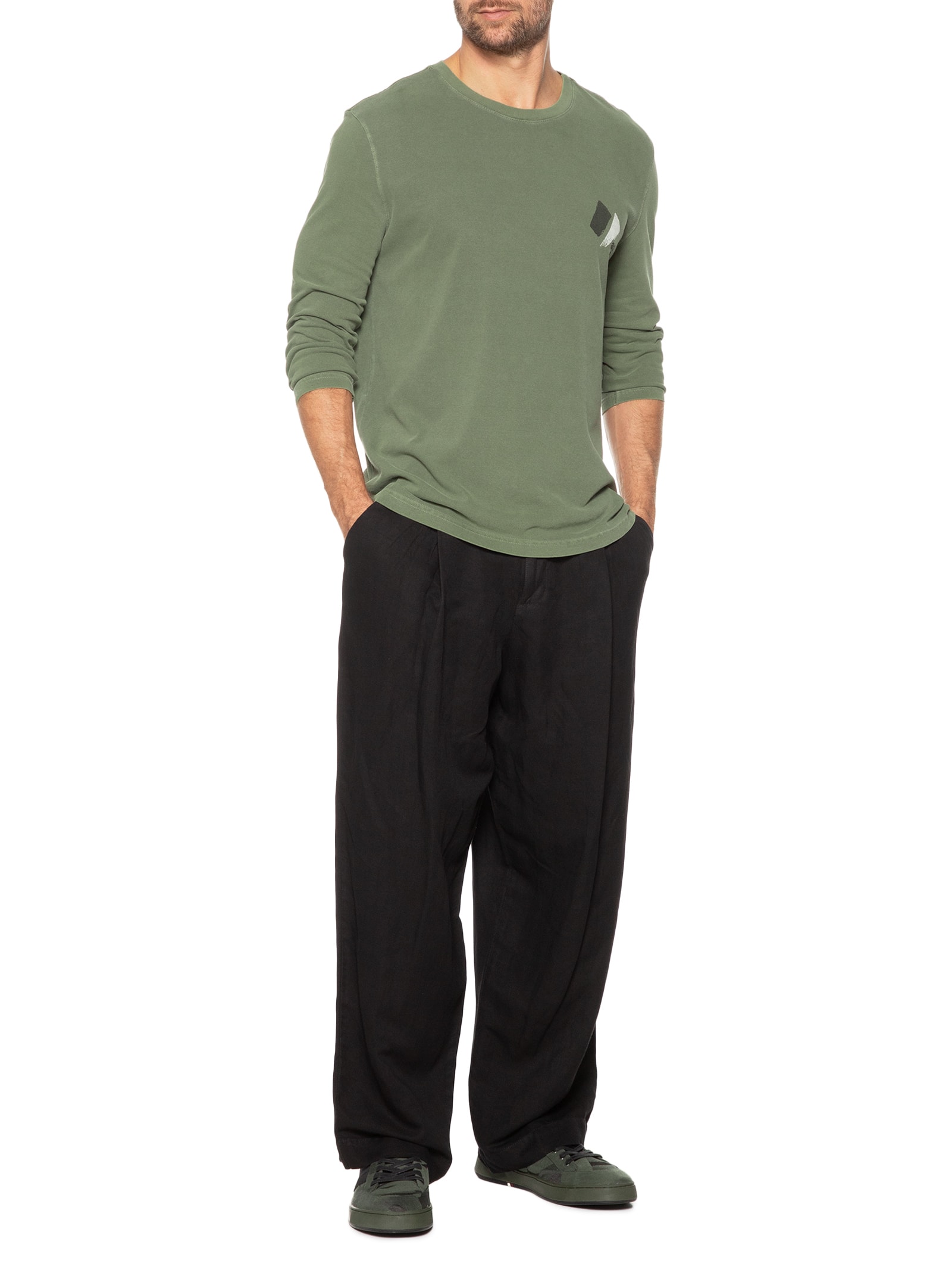 Camiseta Masculina Manga Longa Ag Verde Osklen