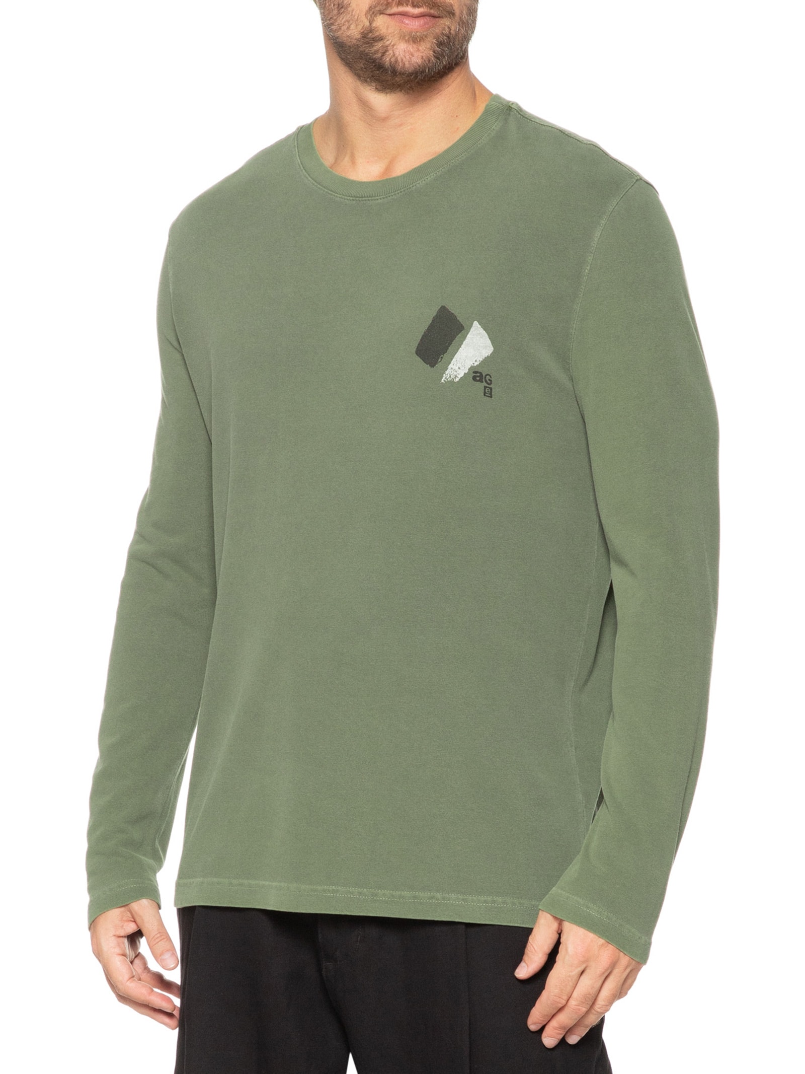 Camiseta Masculina Manga Longa Ag Verde Osklen