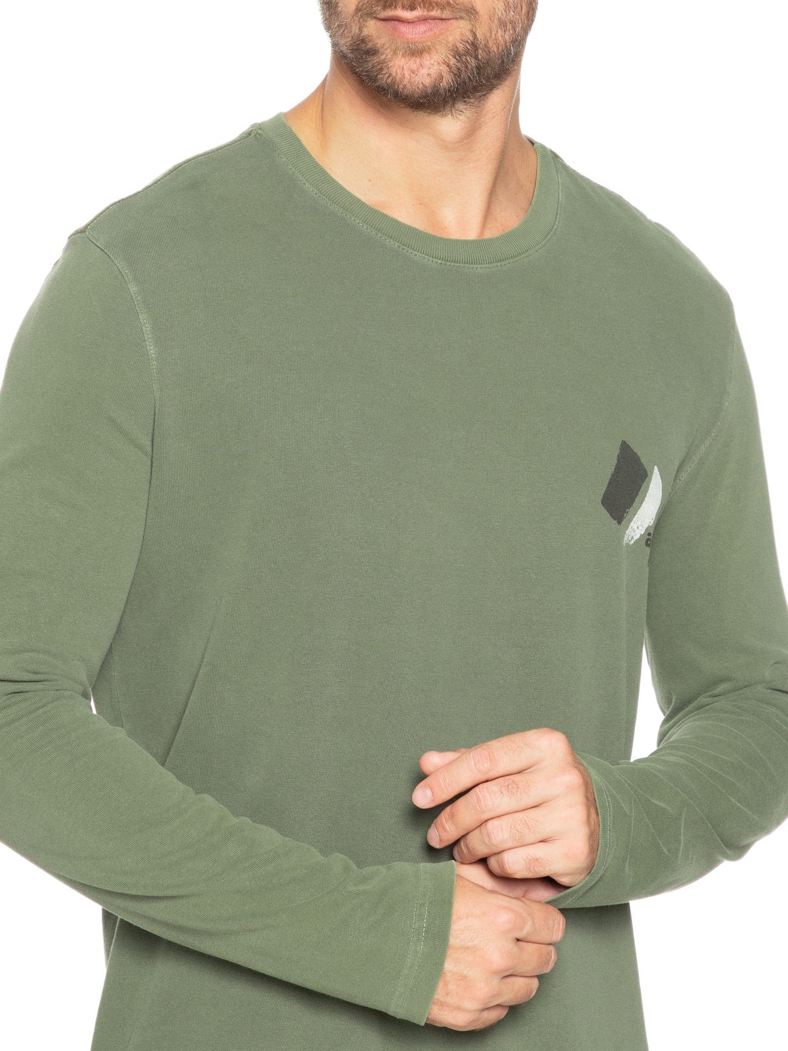 Camiseta Masculina Manga Longa Ag Verde Osklen