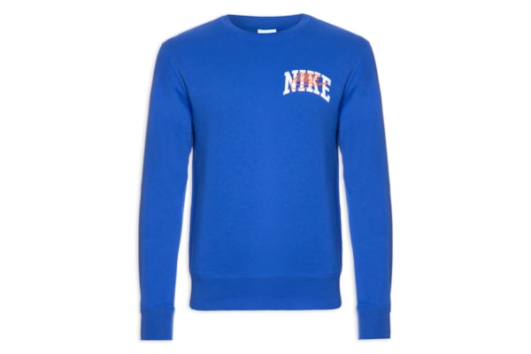 Camiseta Masculina Manga Longa Club Bb Crew - Azul