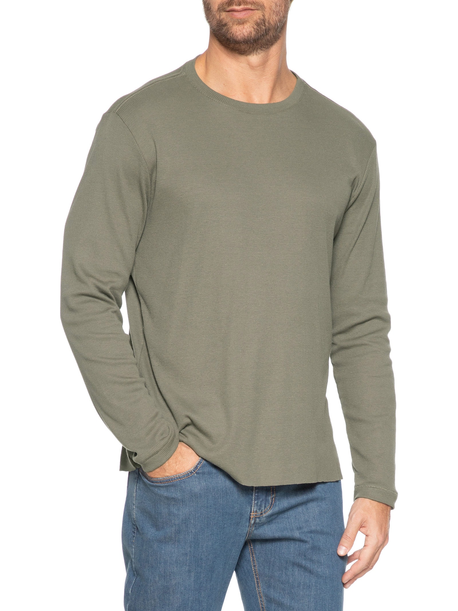 Camiseta Masculina Manga Longa Curback Cinza Osklen