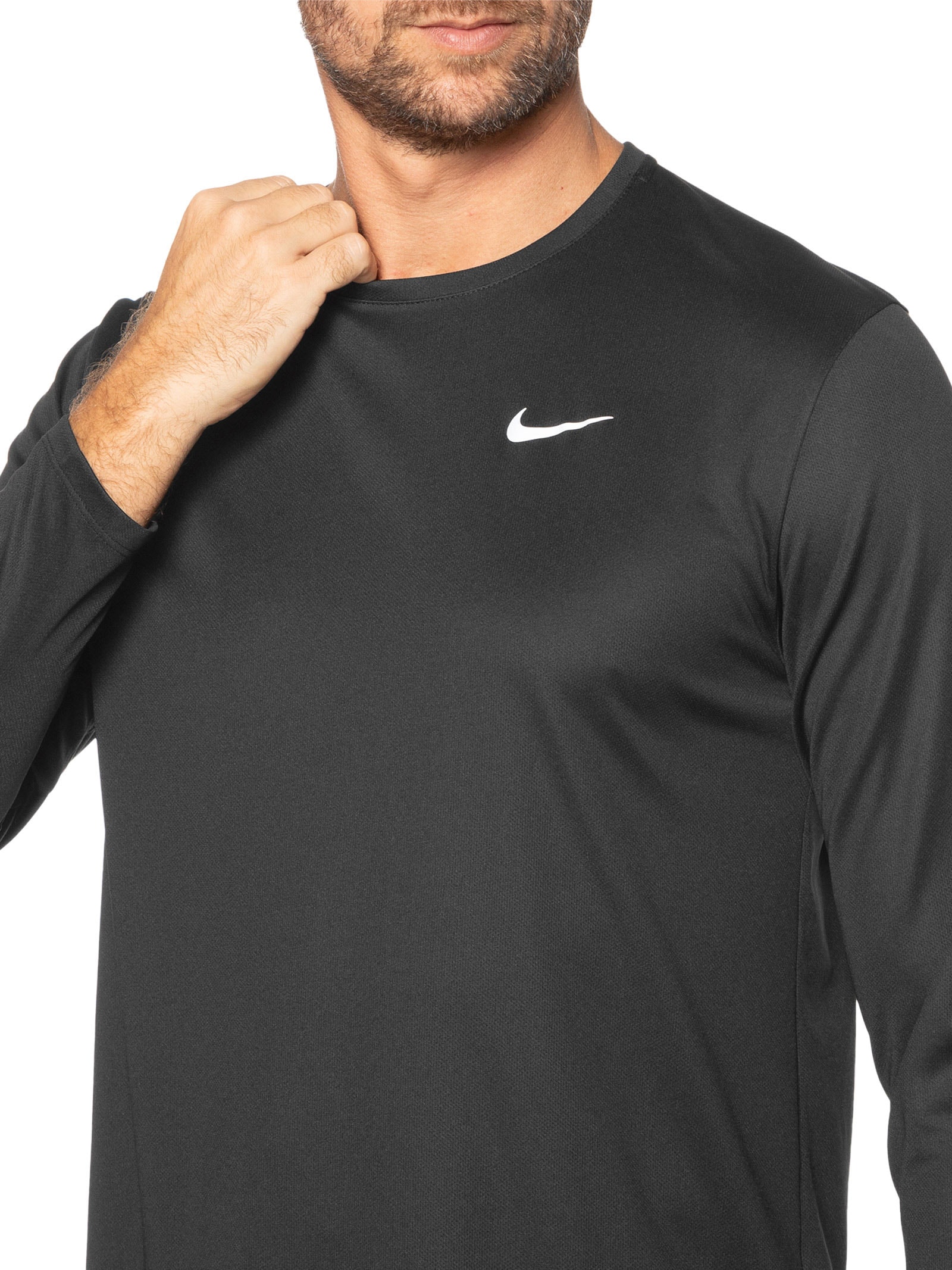 Camiseta Masculina Manga Longa DF UV Miler TO Preto Nike