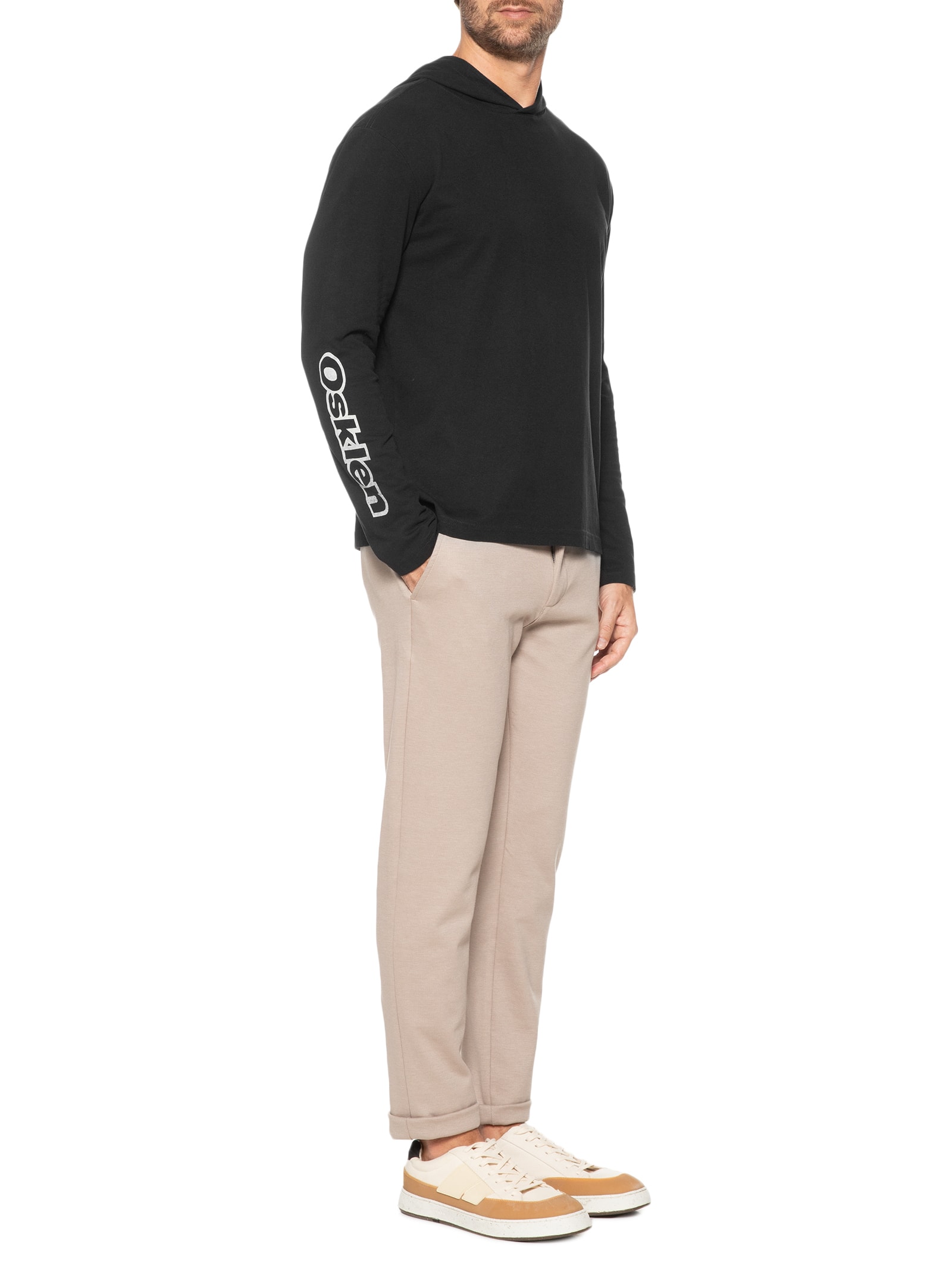 Camiseta Masculina Manga Longa Double Osk Snowboar Preto Osklen