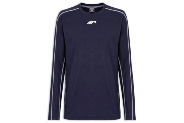 Camiseta Masculina Manga Longa Fit Graphic - Azul