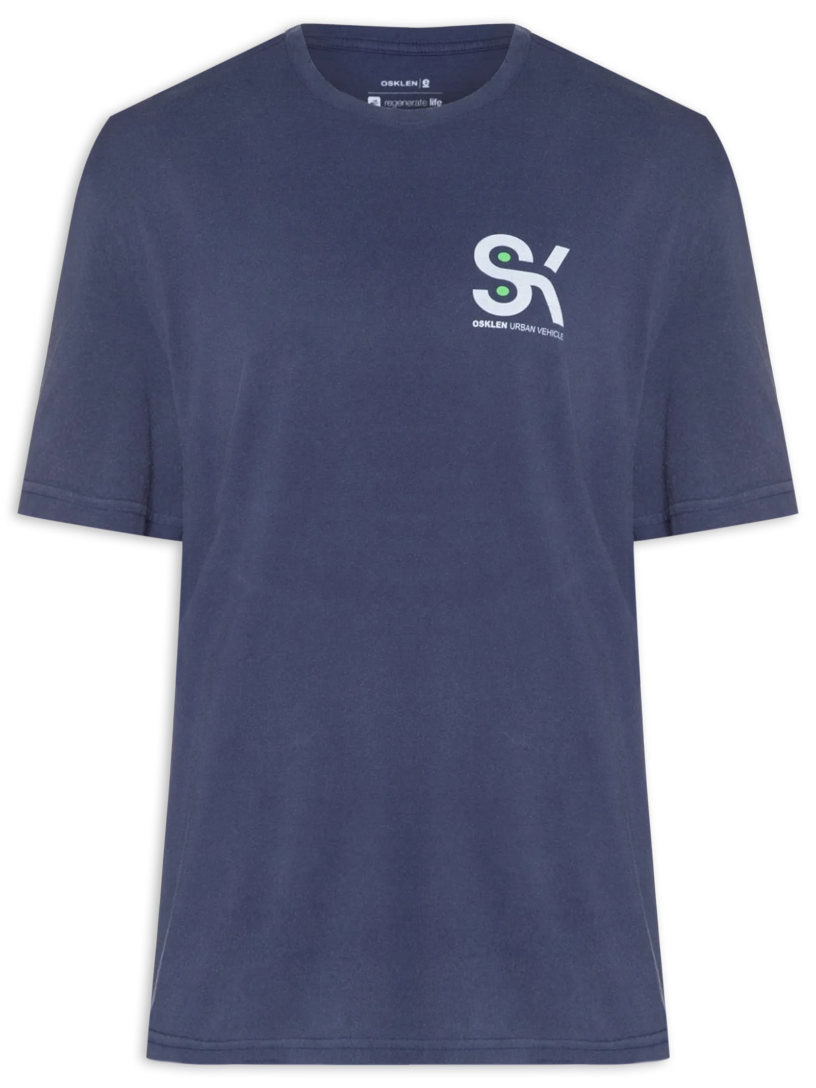 Camiseta Masculina Manga Longa Gola Careca Sk8 Azul Osklen