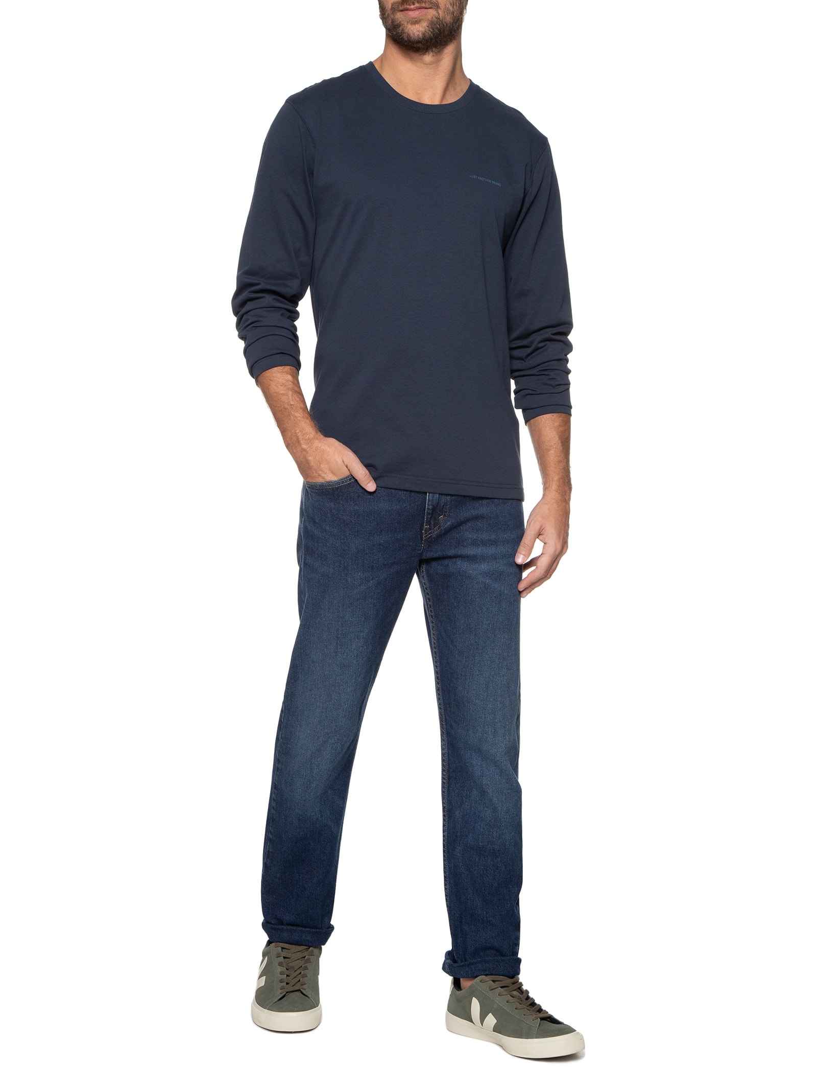 Camiseta Masculina Manga Longa Heavy Knit Azul Jab