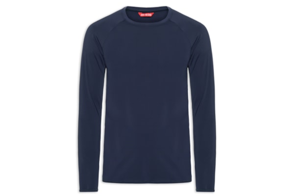 Camiseta Masculina Manga Longa Lisa - Azul