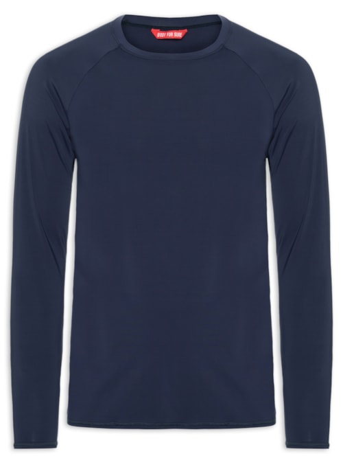 Camiseta Masculina Manga Longa Lisa – Azul