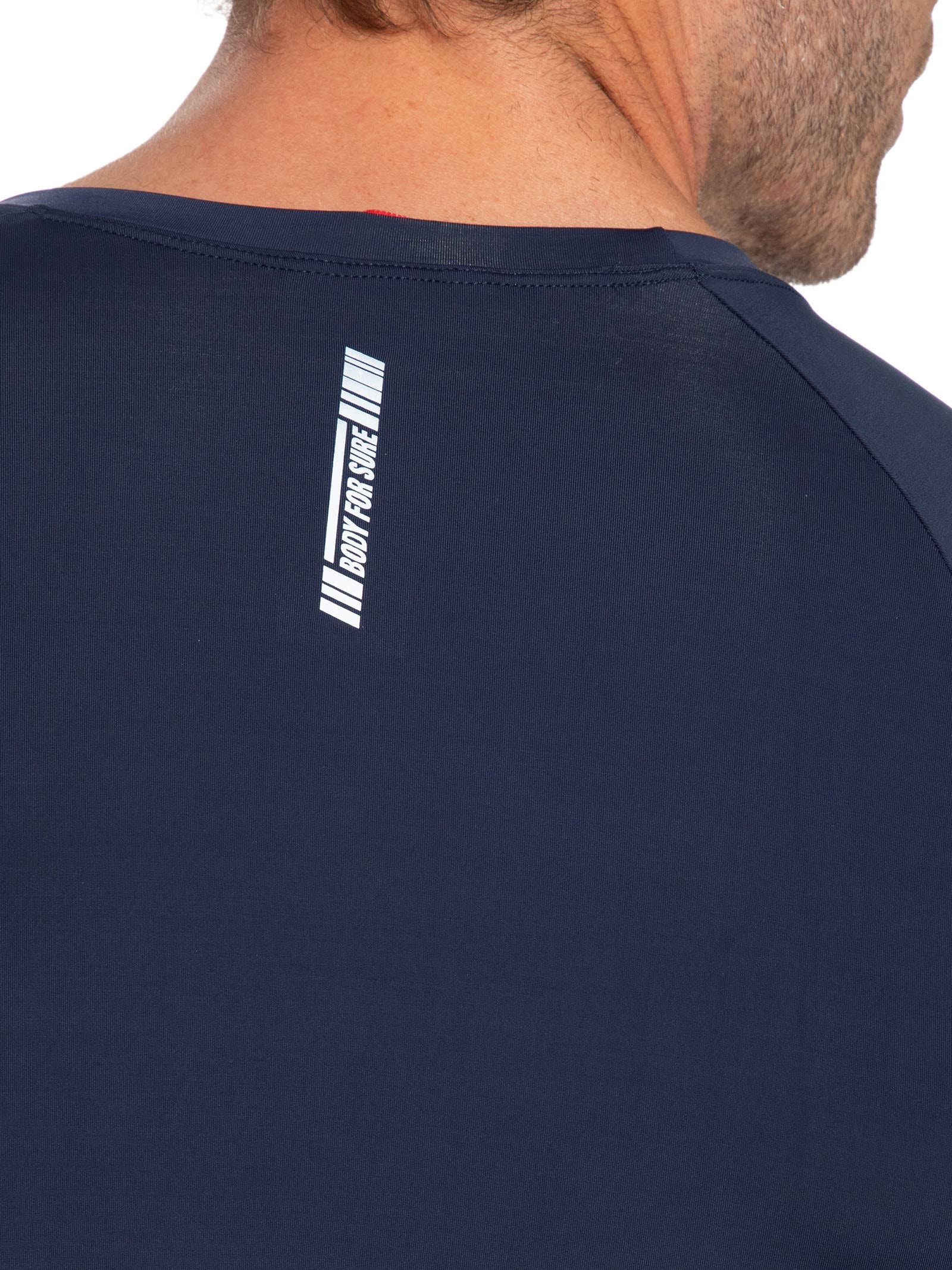 Camiseta Masculina Manga Longa Lisa Azul Body For Sure