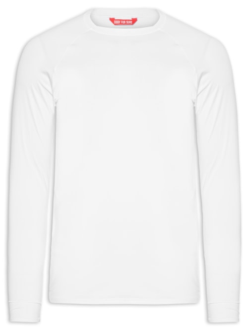 Camiseta Masculina Manga Longa Lisa – Branco