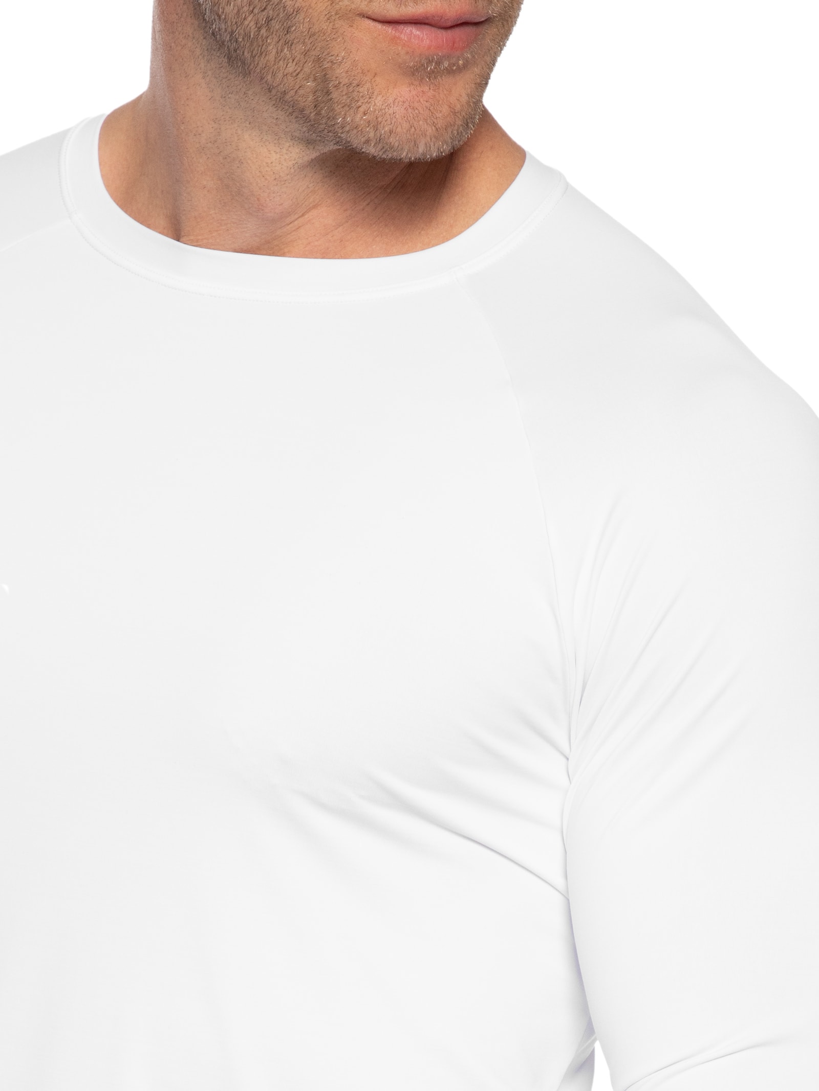 Camiseta Masculina Manga Longa Lisa Branco Body For Sure