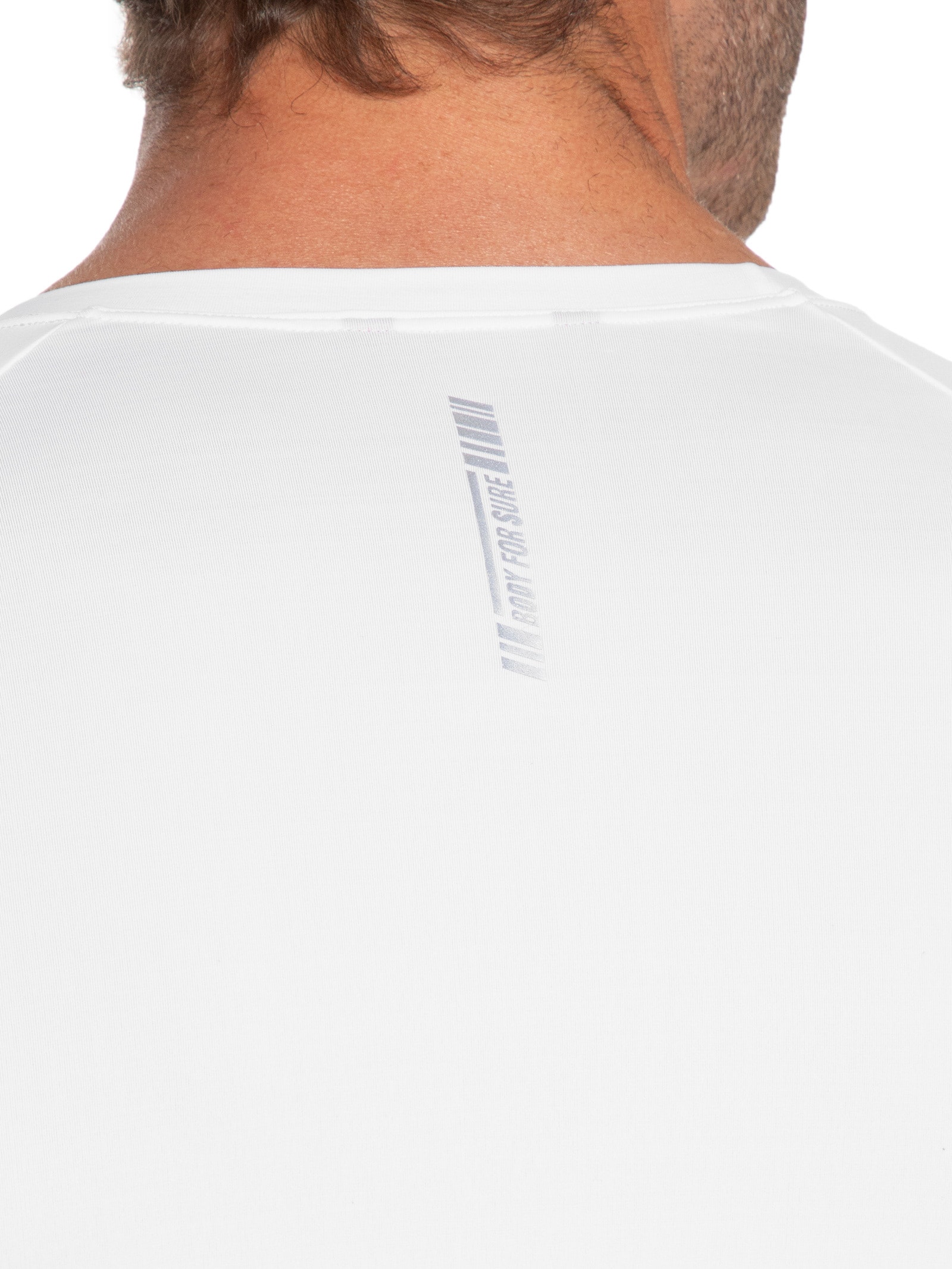 Camiseta Masculina Manga Longa Lisa Branco Body For Sure