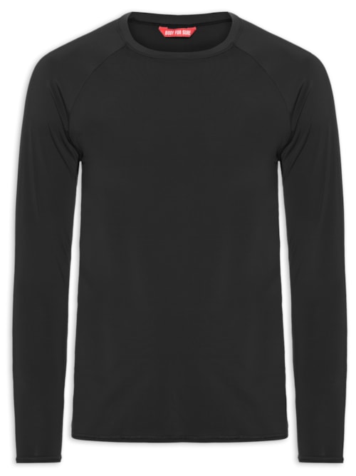 Camiseta Masculina Manga Longa Lisa – Preto