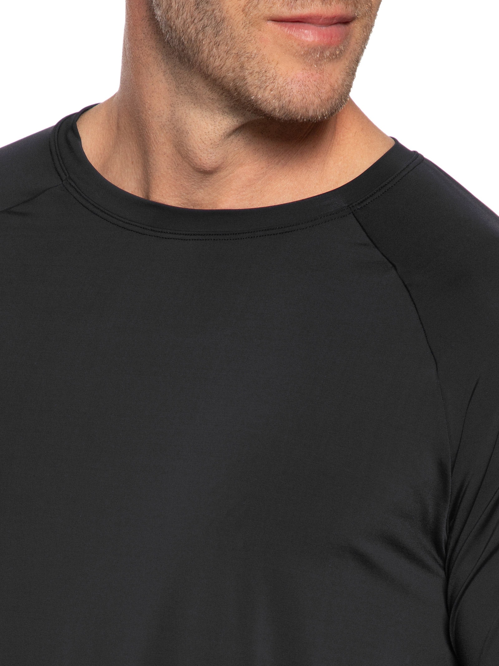 Camiseta Masculina Manga Longa Lisa Preto Body For Sure