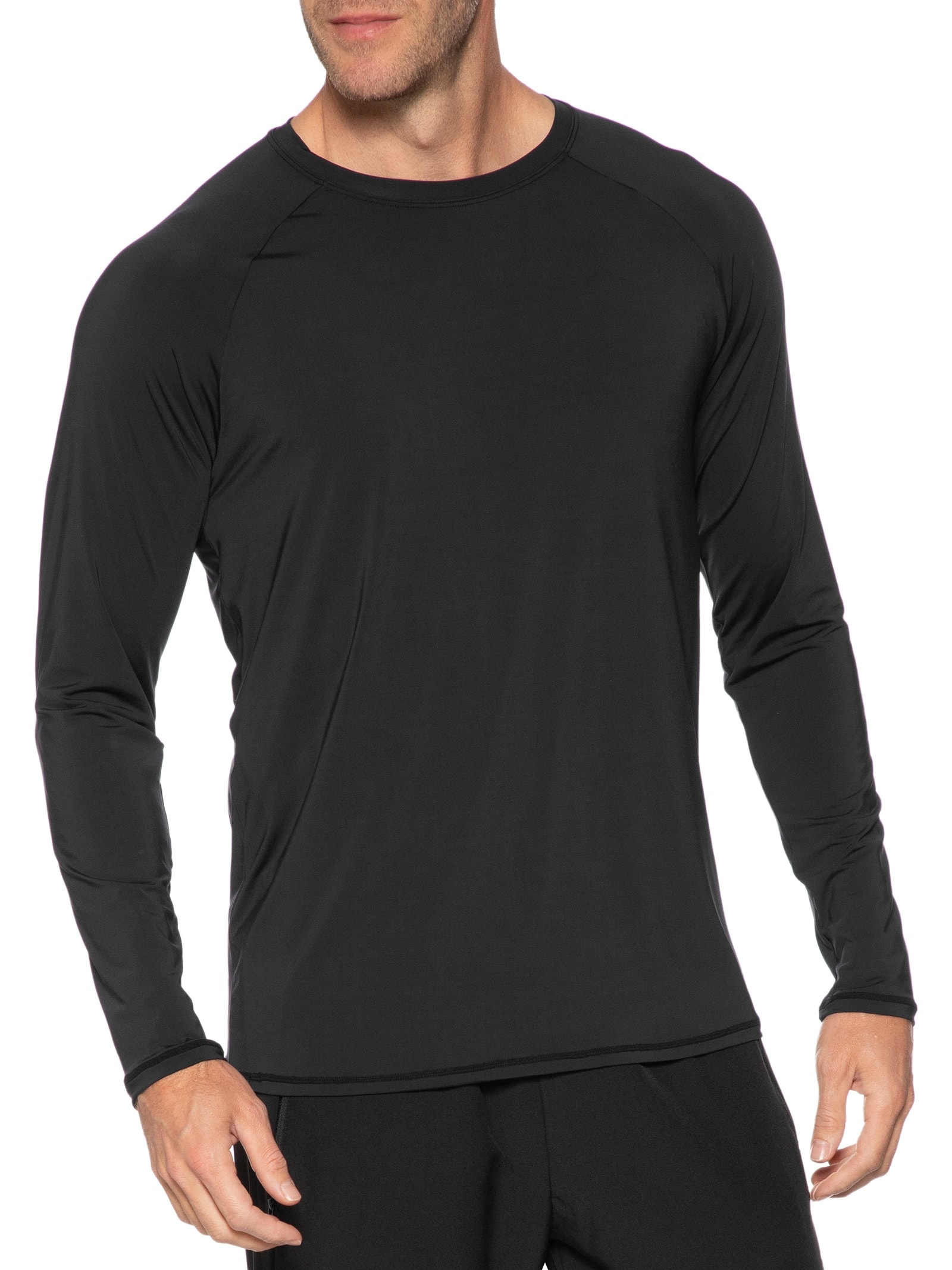 Camiseta Masculina Manga Longa Lisa Preto Body For Sure
