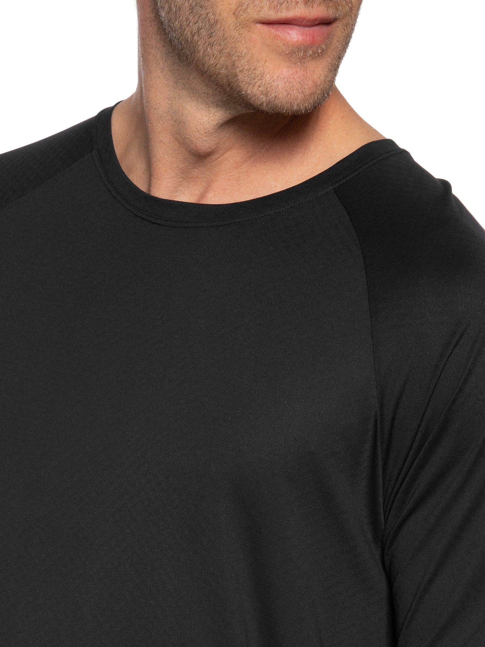 Camiseta Masculina Manga Longa Lisa Preto Body For Sure