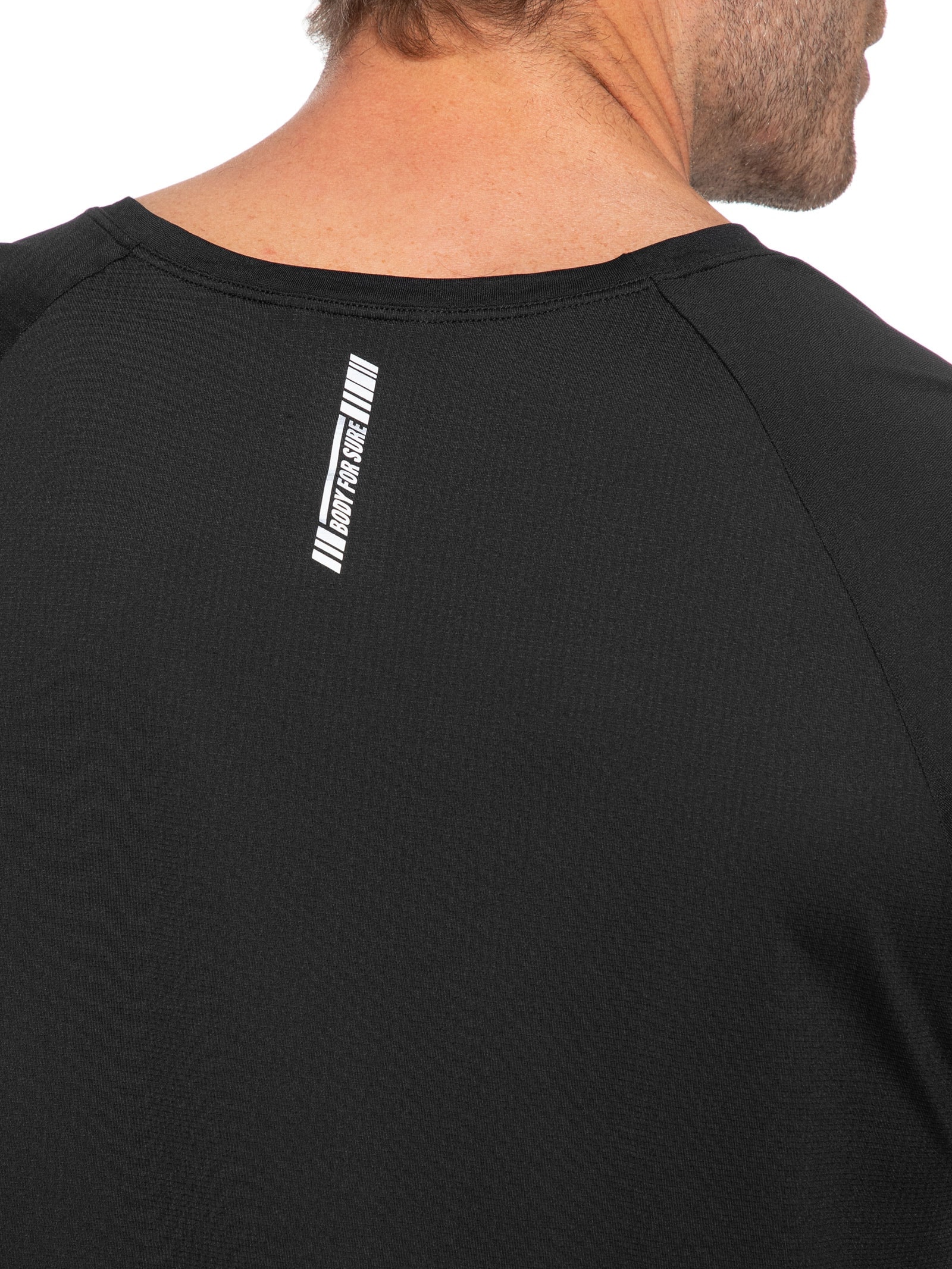 Camiseta Masculina Manga Longa Lisa Preto Body For Sure