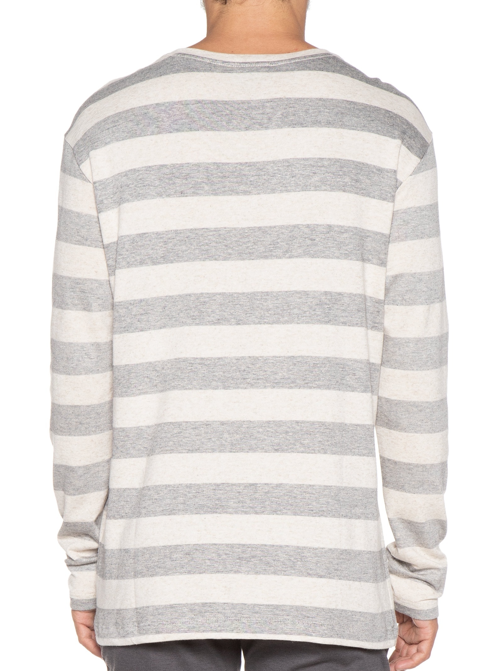 Camiseta Masculina Manga Longa Listrado Breeze Semi Cinza Vr