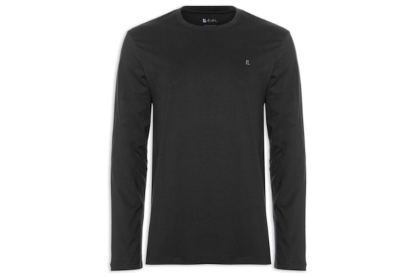 Camiseta Masculina Manga Longa Logo - Preto