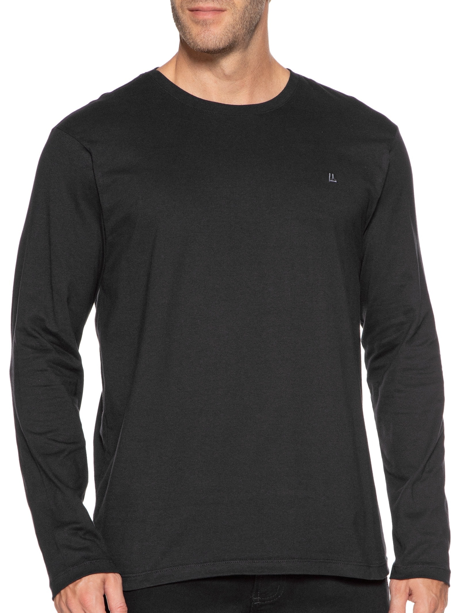 Camiseta Masculina Manga Longa Logo Preto Foxton