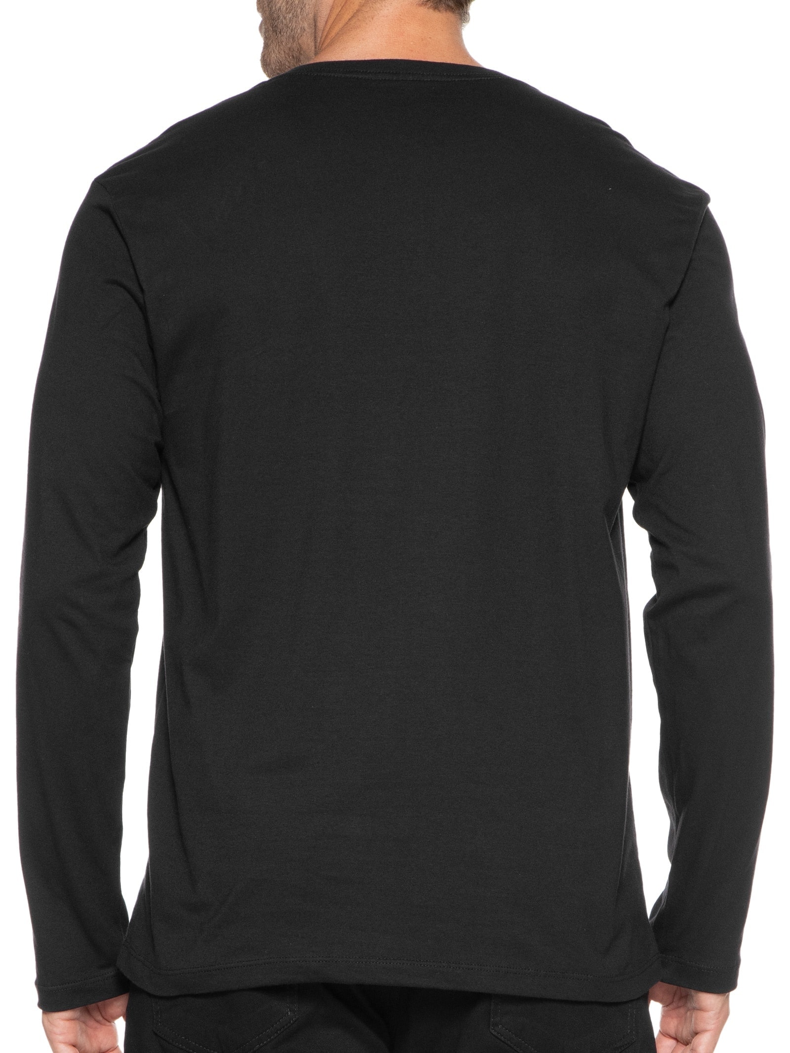 Camiseta Masculina Manga Longa Logo Preto Foxton