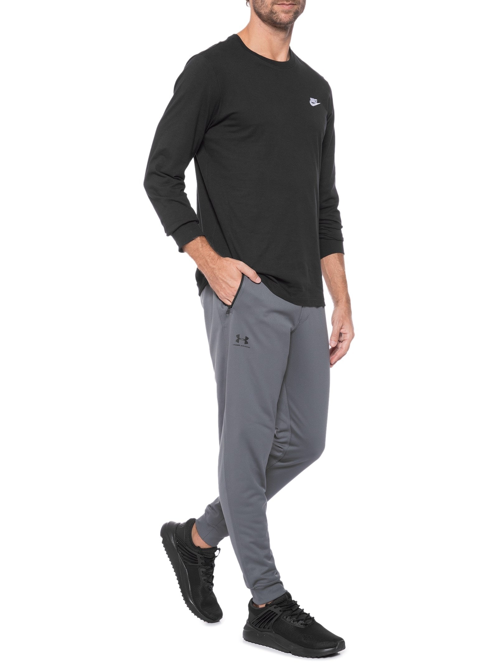 Camiseta Masculina Manga Longa M Nsw Tee Ls Embrd Preto Nike