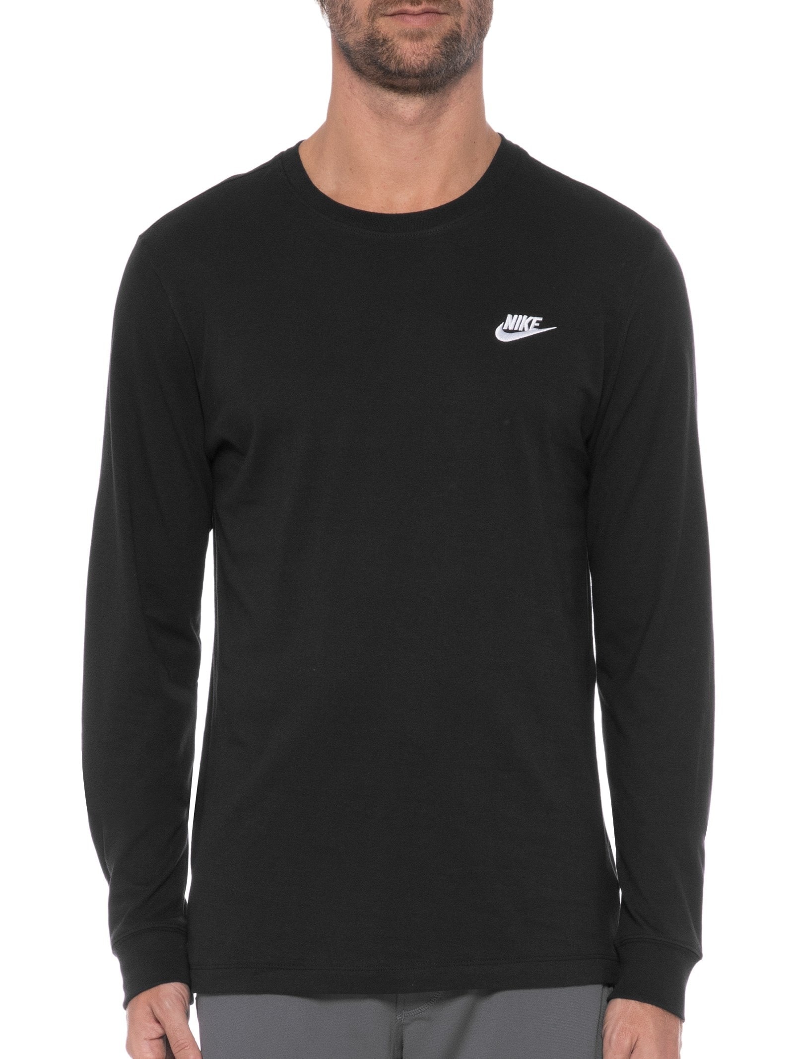 Camiseta Masculina Manga Longa M Nsw Tee Ls Embrd Preto Nike