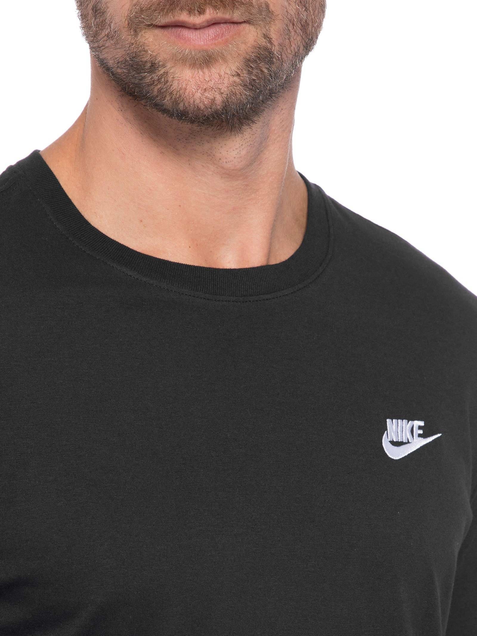 Camiseta Masculina Manga Longa M Nsw Tee Ls Embrd Preto Nike