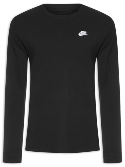 Camiseta Masculina Manga Longa M Nsw Tee Ls Embrd - Preto