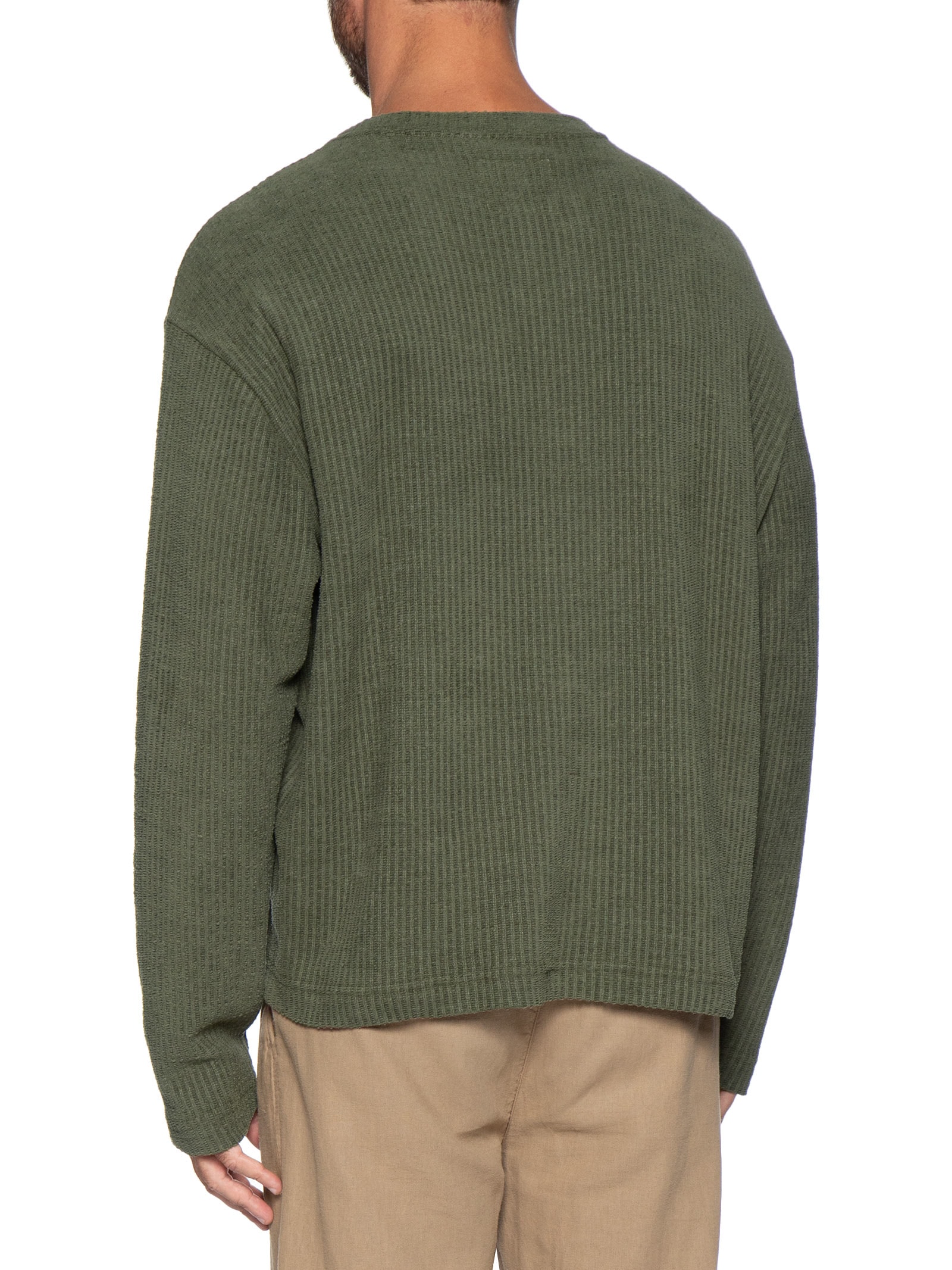 Camiseta Masculina Manga Longa Over Rustic Canelado Verde Osklen