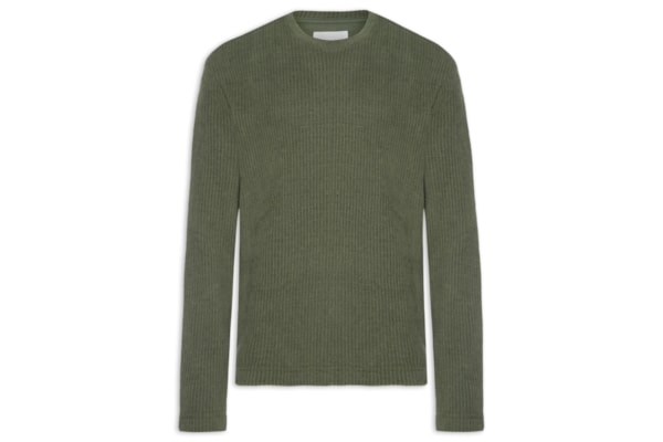 Camiseta Masculina Manga Longa Over Rustic Canelado - Verde