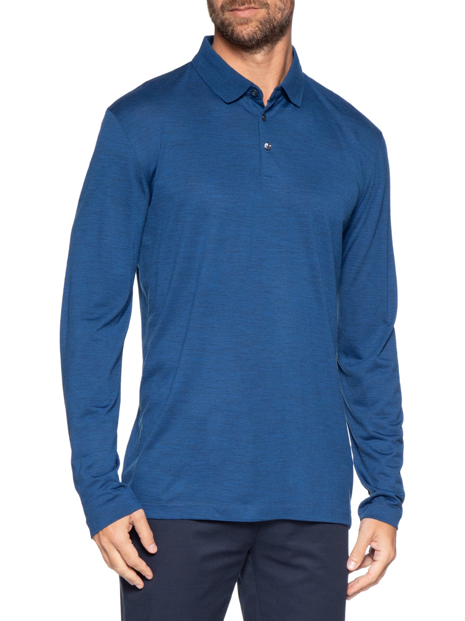 Camiseta Masculina Manga Longa Person Azul Boss