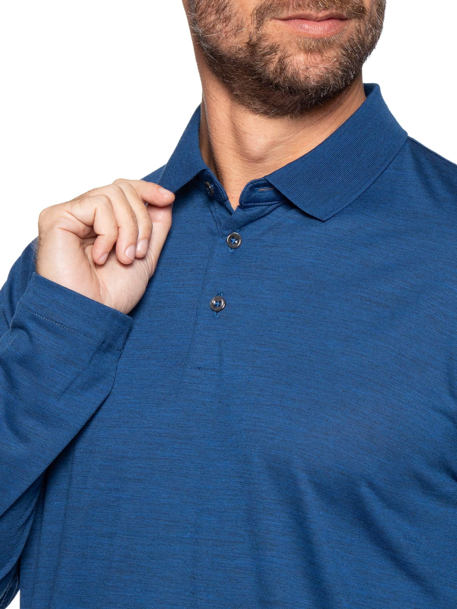 Camiseta Masculina Manga Longa Person Azul Boss