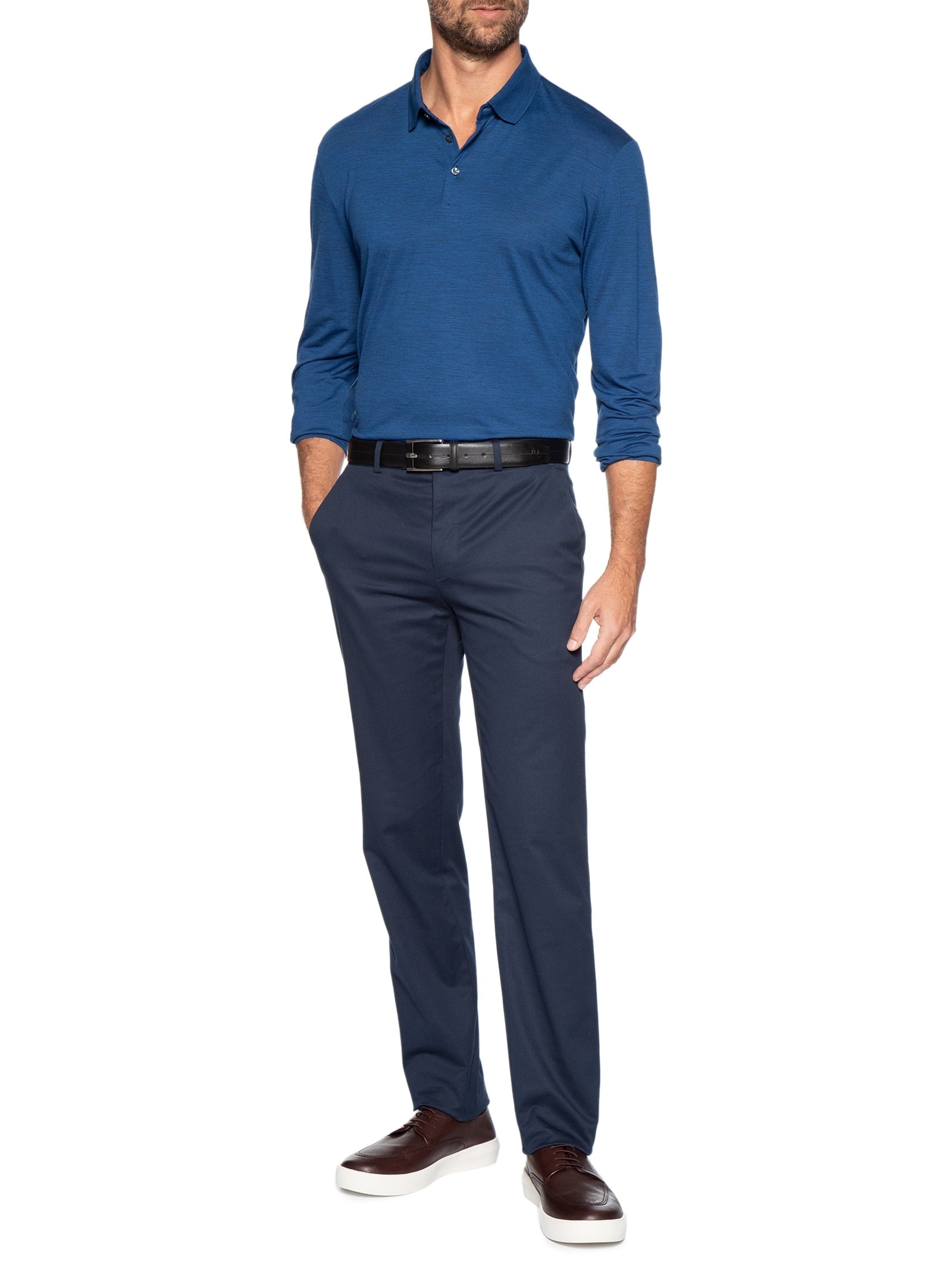 Camiseta Masculina Manga Longa Person Azul Boss