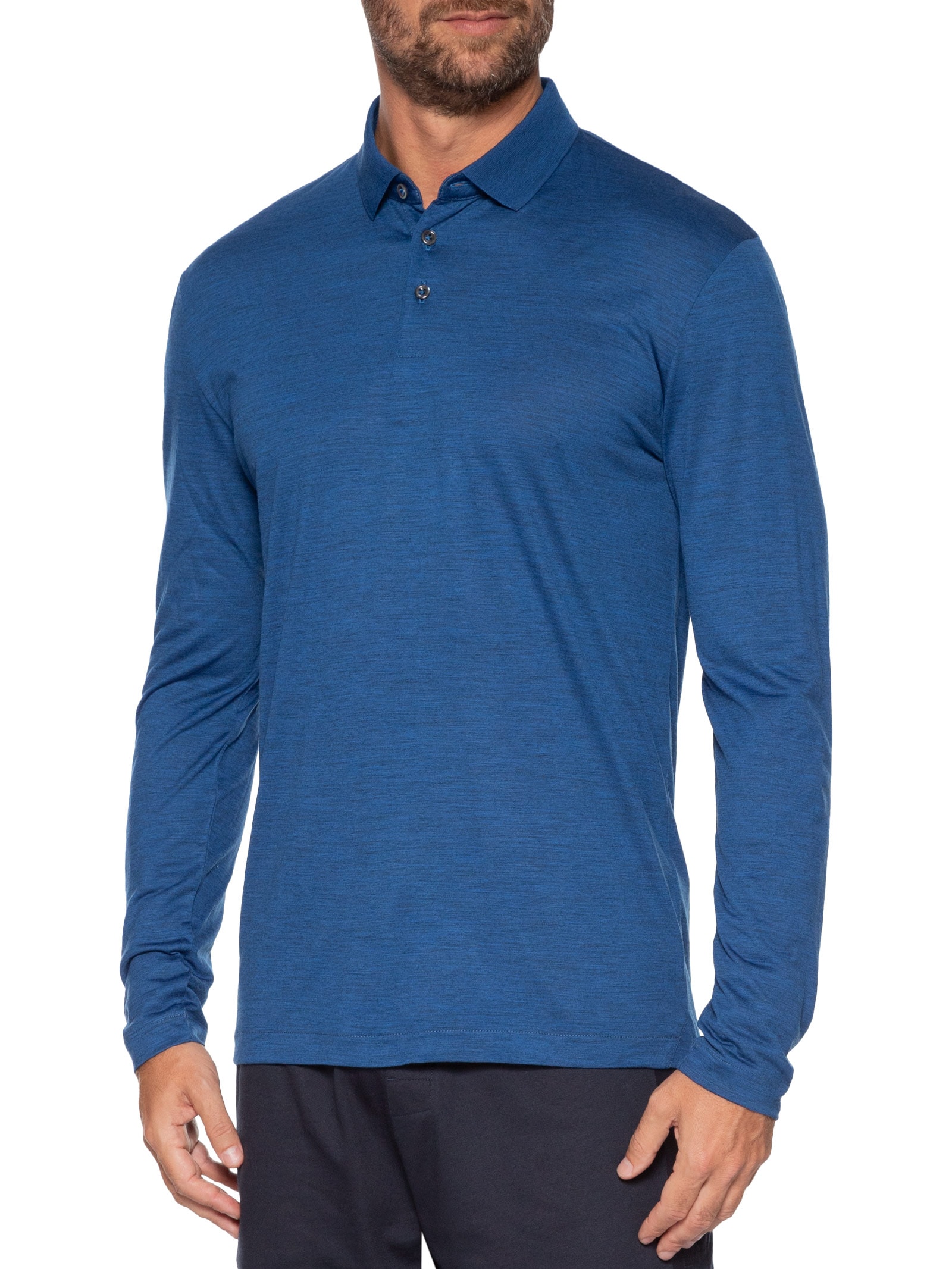 Camiseta Masculina Manga Longa Person Azul Boss