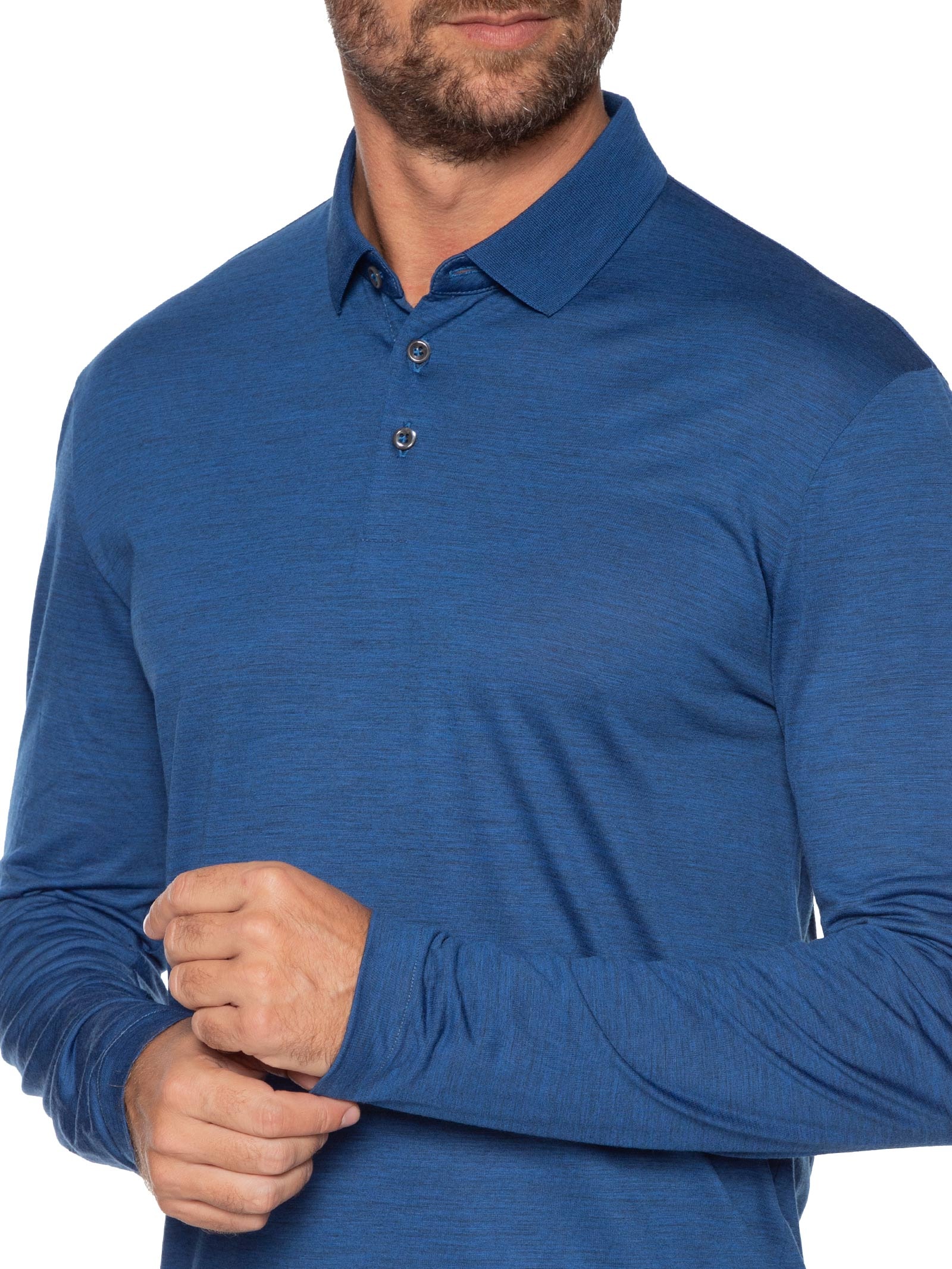 Camiseta Masculina Manga Longa Person Azul Boss