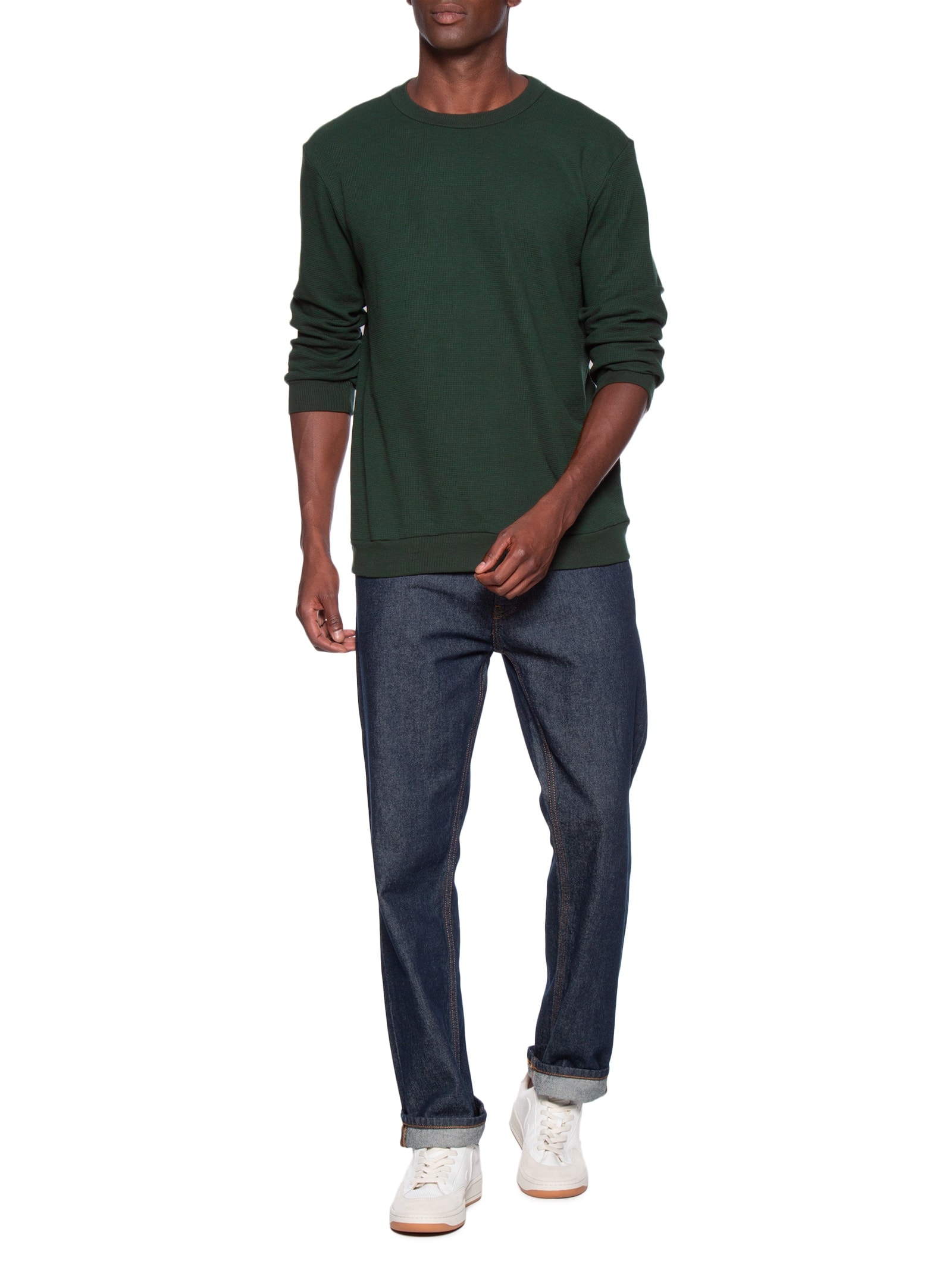 Camiseta Masculina Manga Longa Regular Verde Hering