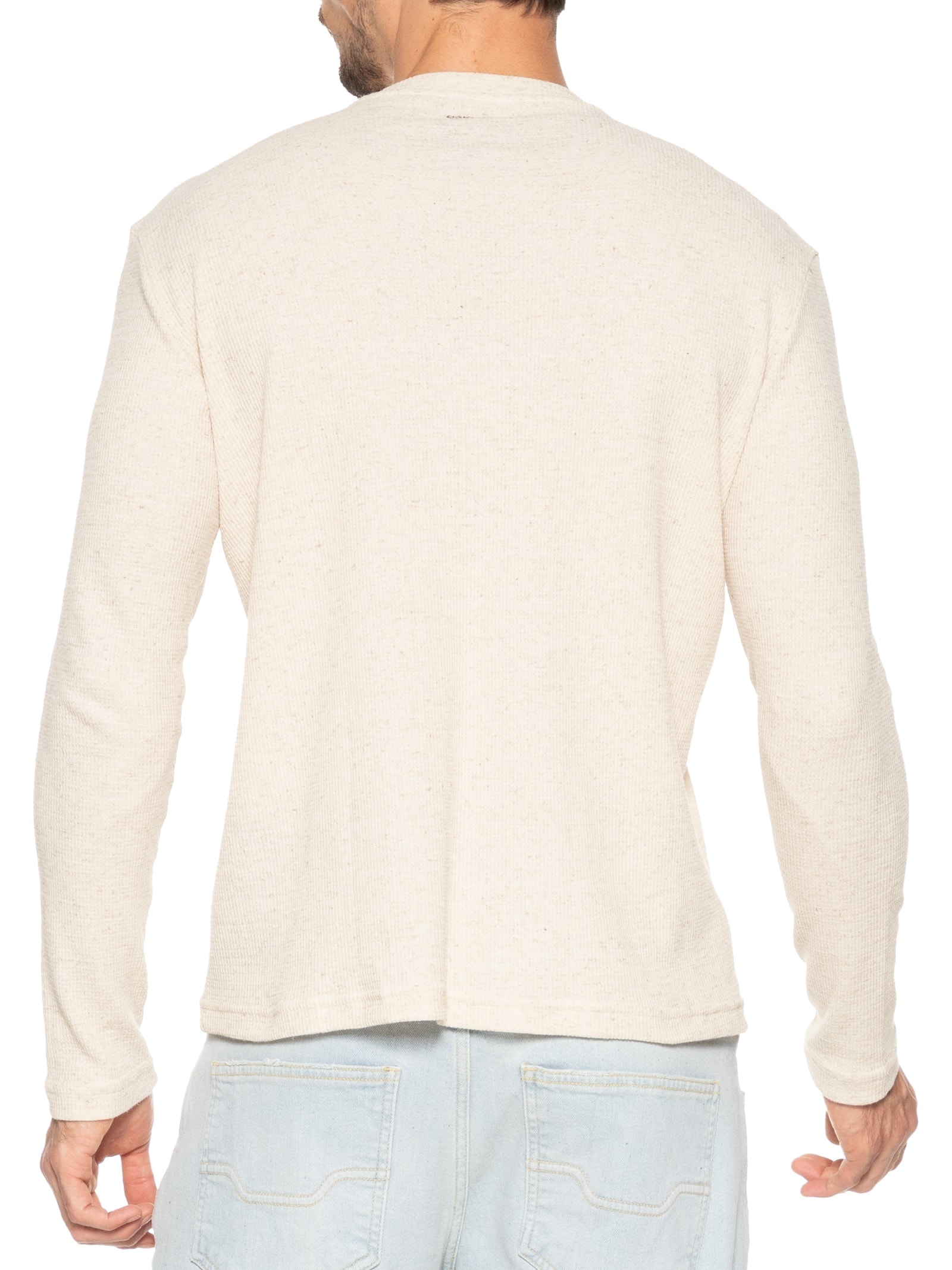 Camiseta Masculina Manga Longa Ribbed Juta Bege Osklen