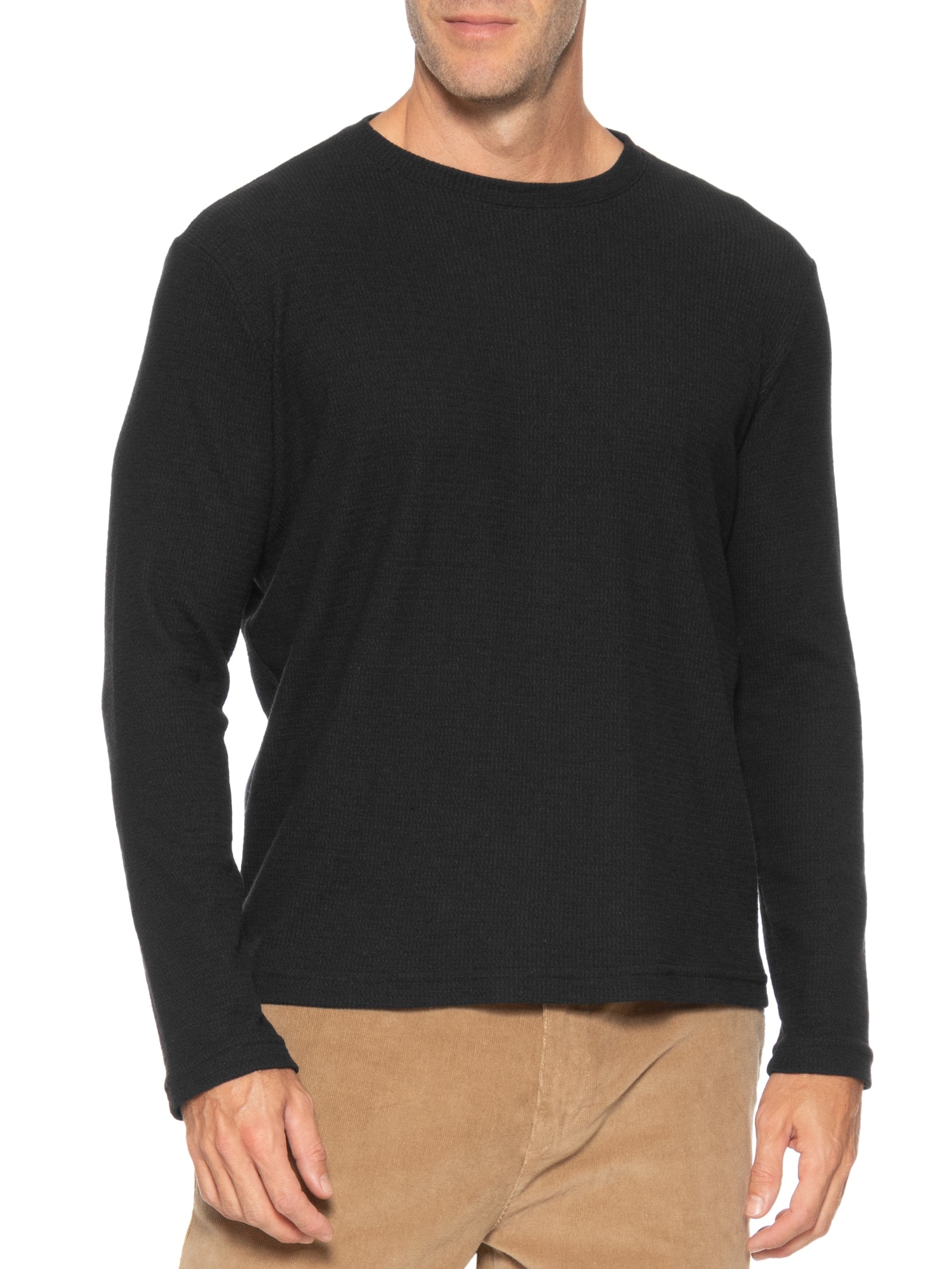 Camiseta Masculina Manga Longa Ribbed Juta Preto Osklen
