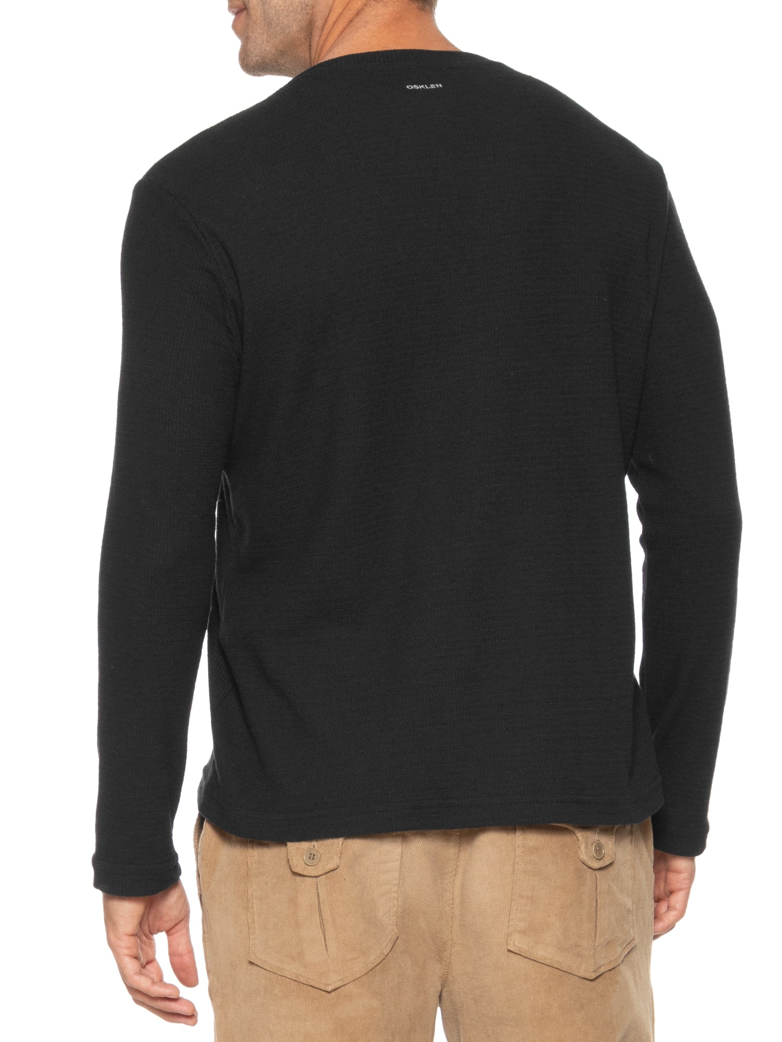 Camiseta Masculina Manga Longa Ribbed Juta Preto Osklen